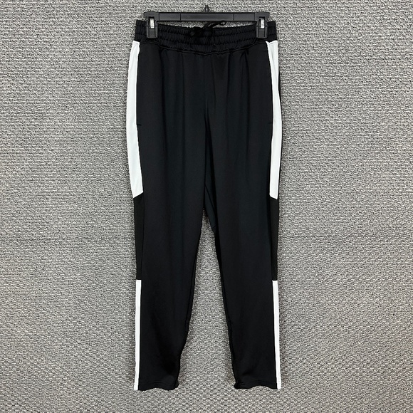 Puma Women's Sweatpants Size M Black White DRYCELL Ankle Zip Front Pockets - Picture 1 of 14